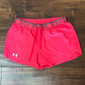 Pink underarmour shorts